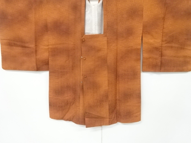 アンティーク　亀甲模様織り出し手織り紬道行コート